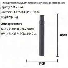 5 ml, 10 ml Bouteille de verre noir élégante rechargeables avec vaporisateur en aluminium noir - Convient pour le transvasement de parfum, de cosmétiques liquides et d'atomiseur d'assainisseur d'air - Idéal pour les voyages, bouteille de parfum rechargeables - Voir 6