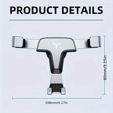 通用重力式車用出風口手機支架 穩定固定夾 鋁合金 ABS 材質 汽車出風口夾式支撐架 - A - 查看 5