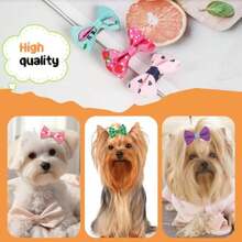 Chenkou Craft 50pcs/25pairs New Dog Hair Bows with Clips Pet Grooming Products Mix Colors Varies Patterns Pet Hair Bows Dog Accessories - Clip 50 - Ver 7