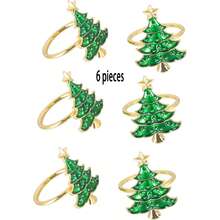 Gold Plated Christmas Tree Napkin Rings, Hotel Tabletop Decor Napkin Holders - Multicolor - View 14