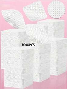1000pcs Lint-Free Nail Polish Remover Pads - Acetone Resistant, Suitable For Nail Preparation And Gel Nail Removal, Can Be Used For Eyelash Extensions, Waterless Nail Cleaning, Suitable For Salon And Home Use, Pink Lint-Free Nail Wipes, Disposable Nail Polish Remover Pads, Non-Woven Nail Pads - Multicolor - View 14