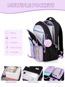3pcs Detachable Bowknot Girls' Backpack, Tote Bag And Pencil Case, Large Capacity Lightweight Zipper Closure Backpack, Back To School Gift - Three Piece Set - View 4