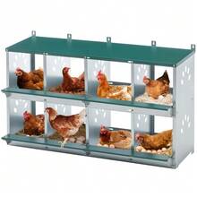 8-Compartment Chicken Nesting Boxes For Egg Laying, Metal Poultry Nesting Box For Wall Mounting For Chickens/Hens, Coarsely Ventilated  Box - 查看 7