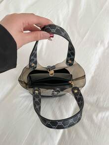 New Luxury Transparent Bucket Handbag, Versatile Women Tote Bag - Black - View 9