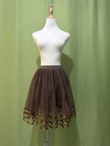 20色女款襯裙蓬蓬裙 50年代三層緞帶薄紗網紗裙 復古新娘內裙 Rockabilly風 - 彩色 - 查看 14