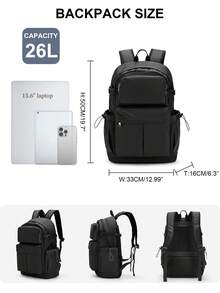 Mochila para portátil de gran capacidad, mochila de viaje casual con múltiples compartimentos, cabe portátiles de 15.6 pulgadas, mochilas escolares para estudiantes de secundaria, mochila de negocios ligera, impermeable y a prueba de golpes, con correas de hombro ergonómicas y acolchadas transpirables - Multicolor - Ver 2