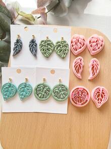 Botanical Leaf Cutting Mold Earring Making Tool, DIY Handmade Jewelry Miniature Cutter, Ceramic Mold, Minimalist Embossing Tool, High Precision Polymer Clay Or Modeling Clay Mold - Botanical Leaf - View 3
