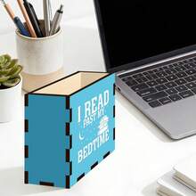 Wooden Bookmark Box - Open-Style Storage Box With Book Page Theme, Suitable Gift For Night Owl Readers & Book Lovers, Home/Office Desktop Decor, Present For Bibliophiles - Multicolor - View 4