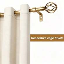 1 Set Heavy Duty Adjustable Curtain Rod, Fits 21-158 Inch Windows, With Twisted Decorative Cage Finish, Gold Curtain Rod With Brackets, Suitable For Windows And Shower Curtains, Home Decor, Bedroom Curtains, 5/8" Diameter Curtain Rod - Gold - View 9