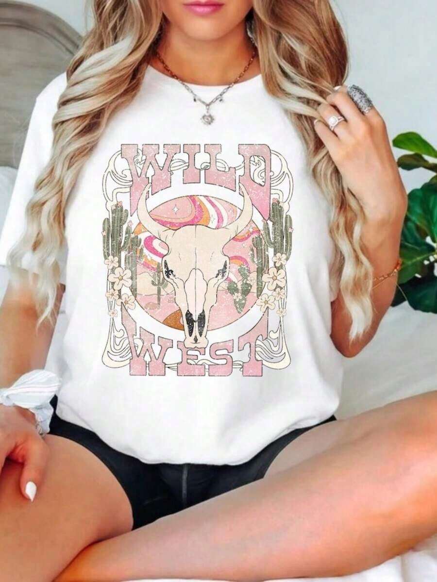 1 T-Shirt: Women's "Viva La Rad" T-Shirt, Retro Style, Feminism T-Shirt, Boho T-Shirt, "Girl Power" T-Shirt, Vintage Graphic T-Shirt. - 白色 10 - 查看 1
