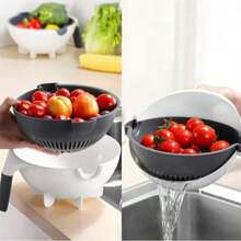 9-In-1 Multi-Functional Manual Slicer & Grater, Home Kitchen Vegetable Slicer, Fruit & Veggie Cutter, Space-Saving Design, Multiple Blades For Slicing, Shredding, Peeling, Essential Kitchen Tool, Outdoor Picnic Accessory, Kitchen Gift - Multicolor - View 7