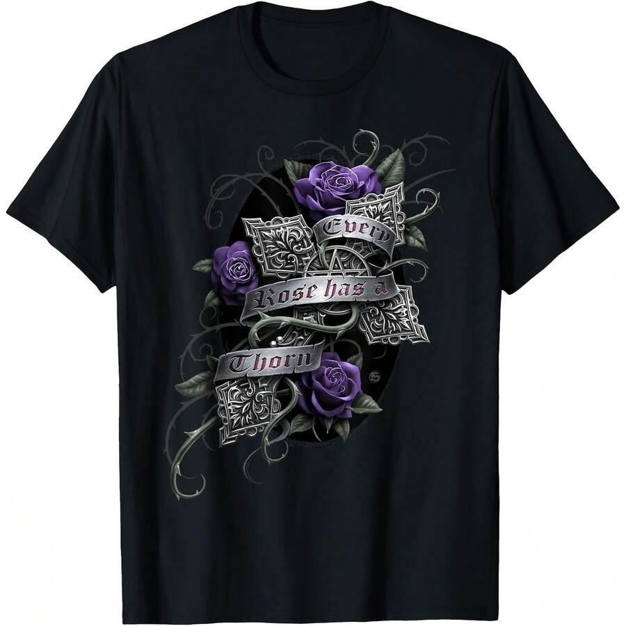Spiral Original - Every Rose - Gothic Roses T-Shirt - Black - View 1