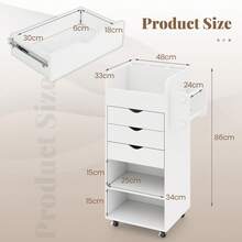 GOFLAME Utility Cart For Home Office Rolling Storage Cart With 3 Drawers 2 Open Shelves Storage Cabinet For Kitchen Bathroom - A - 查看 2