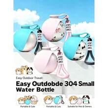 285ml Large Capacity Pet Water Bottle With Leak-Proof Travel Cup And Foldable Bowl, Spill-Proof Lid, Portable Design, Suitable For Cats And Dogs, Essential For Outdoor Adventures, Available In Pink/Blue, Multiple Patterns Or Solid Colors - Multicolor - View 10