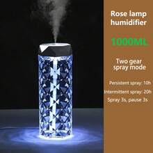 This USB-Powered Large Capacity Acrylic Crystal Humidifier Can Be Used As A USB Night Light, Desk Lamp, And Crystal Atmosphere Light. It Is Also A Small Essential Oil Diffuser Suitable For Bedroom And Home Use (Please Do Not Use Oil-Based Perfumes Or Fragrances). The Lid Is Not Waterproof. 7-Color RGB Auto-Changing, Long Press To Lock The Color. - 白色 - 查看 9