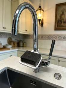 1/2pcs 3D Printed Sink Drain Rack, Soap Brush And Cloth Storage Rack, Reinforced Frame, Cloth Drying Rack, Kitchen Sponge Storage Rack, Sink Dish Sponge Drain Rack, Sponge Holder, Storage Rack, Bathroom Faucet Accessories, Kitchen Storage Rack, Kitchen Utensils, Kitchen Accessories, Kitchen Shelf, Bathroom Accessories - A - View 7