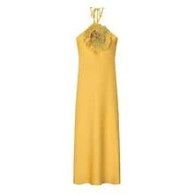 Vestido elegante con cuello Halter y flores en el pecho para mujer, vestidos largos sexys con espalda descubierta, vestidos de de noche a para verano 2025 - 1 - Ver 1