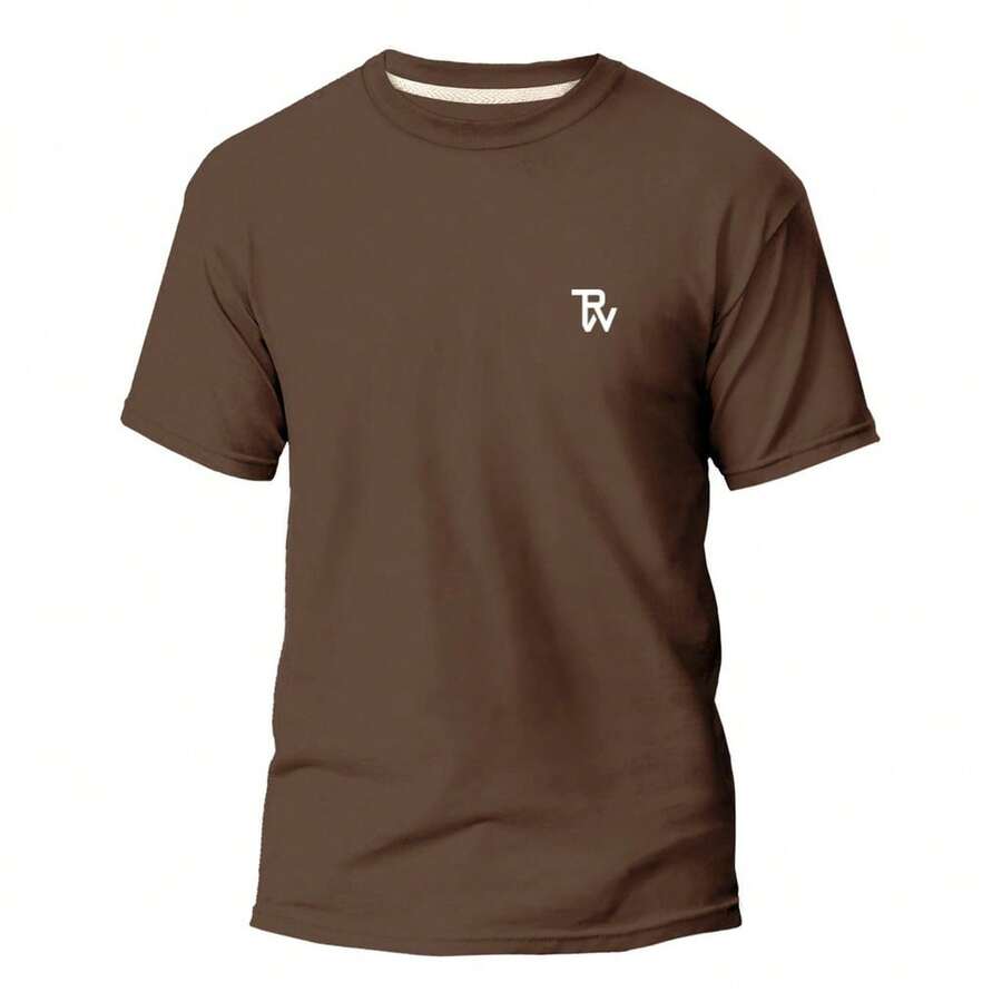 Men's Basic Slim Fit T-Shirt 100% Cotton BV - Rust Brown - View 1