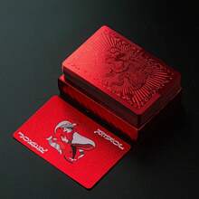 54张金色箔片红色系列标准扑克牌 | 耐用 | 适用于纸牌游戏、魔术表演和恶作剧 | 万圣节、新年和其他节日派对的必备道具 - 金箔紅撲克牌 - 查看 11
