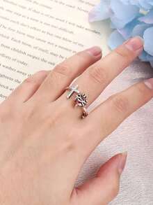 1pc Exquisite Cubic Zirconia Ring, Suitable For Women, Ideal For Weddings, Engagements, Anniversary Parties, Valentine's Day Gifts - 1# - View 4