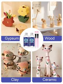Air Drying Clay Glaze Oil With High Gloss, Fade Resistance And Non-Yellowing Properties. It Provides A Protective Clear Coating Suitable For Artwork Made From Clay, Plaster, Polymer Clay. - Sets - View 6