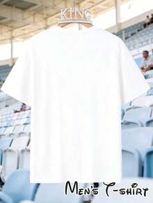 [Official World Cup License] Short Sleeve T-Shirt With World Cup Print "Goal Celebration Style", Suitable For Shopping, Casual Fashion, House Parties, With A Goal Celebration Graffiti Style, Ideal For Daily Outings, Meetings With Friends, Dinners, Travel And Business Trips, A Gift For Football Fans, 100% Cotton - 白色 - 查看 3