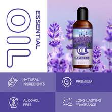 Minyak Esensial Lavender 100ml, Aroma Lavender Manis dan Tahan Lama, Cocok untuk Diffuser Mobil, Penggunaan di Rumah atau Luar Ruangan, Kompatibel dengan Humidifier, Diffuser Aroma, Stik Diffuser Rattan, Hadiah Aromaterapi - Minyak esensial lavender - View 3