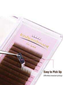 L Curl Brown Cat Eye False Eyelashes, Dark Brown/Medium Brown/Black Brown, Soft Natural Lightweight, 0.05 0.07 Faux Mink Fur, Brown Fine Eyelash Clusters, Makeup Eyelash Extensions, Voluminous Eyelash Extensions - Suitable For Beginners, Parties, Holiday Eye Makeup - L - View 6