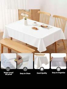 1/4/6 Stücke Einweg-Tischdecken in Weiß, hergestellt aus wasserfestem und ölbeständigem PEVA-Material, für Hochzeiten, Geburtstagsfeiern, Camping, Restaurants, Küchen, Feiertagspartys, Schulanfang, Halloween-Dekoration, Weihnachtsdekoration, Raumdekoration, Heimdekoration - Verschiedenfarbig - Übersicht 12