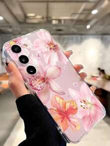 1 Piece Soft Phone Case With White Lily Flower And Butterfly, Compatible With Huawei Honor, , Galaxy A04e/12/A13/A14/A34/A50/A52/A53/A54/S21/S22/S23/S24/S25/S25Ultra, 6A/7A/8A, 12T/13T, International Version, Not Domestic Version, Spring Gift - 透明 9 - 查看 7