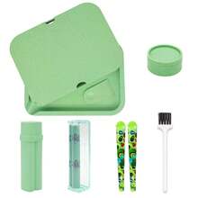 Double Layer Plastic Rolling Tray Set. Three Colors Available. Diverse Accessories: Grinder, Rolling Machine, Storage Tube, 2* Bouncing Tubes And Cleaning Brush. Suitable For Pre-Rolled Cone Storage, Convenient For Carrying Outdoors. Suitable For Handmade Rolling Enthusiasts. Best Choice For Gifts. Birthday Gift & Holiday Gift. - Multicolor - View 11