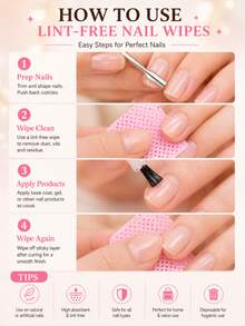 1000pcs Lint-Free Nail Polish Remover Pads - Acetone Resistant, Suitable For Nail Preparation And Gel Nail Removal, Can Be Used For Eyelash Extensions, Waterless Nail Cleaning, Suitable For Salon And Home Use, Pink Lint-Free Nail Wipes, Disposable Nail Polish Remover Pads, Non-Woven Nail Pads - Multicolor - View 10