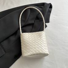 Bolso de mano moderno y versátil para mujer, estilo casual elegante con un toque de alta gama, bolso de hombro estiloso ideal para ir de compras, bolso de hombro tejido de estilo coreano a la moda, novedad de verano 2026, de gran capacidad para el trabajo y los desplazamientos diarios para mujeres. - Plateado - Ver 9