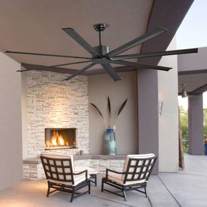 84 In Ceiling Fan Without Light, 6-Speed Remote Control, Aluminum 8-Blade, Reversible DC Motor, Modern Low Profile Flush Mount Exterior Fan For Bedroom, Living Room, Patio, Indoor Use, Black