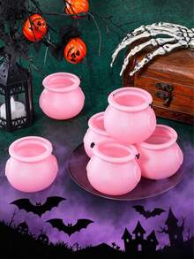 6 Pieces Mini Cauldron Set, Halloween Black Magic Cauldrons, Witch Cauldron Party Supplies (Non-Food Contact Utensils) Share - Color - View 5