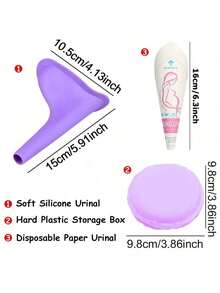 1pc Women's Portable Silicone Urinal, Suitable For Outdoor Travel & Camping, With Storage Box, Suitable For Pregnant Women - Multicolor - View 10
