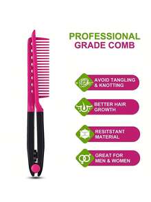 1pc V-Shaped Clip Hair Comb, Home Hair Styling Comb, Straightening Comb, Hair Styling Tool For Grooming And Trimming, Plastic Detangling Styling Comb, Smooth Hair Bangs Portable Travel Folding Multi-Function Hair Comb Pocket Comb - Multicolor - View 4