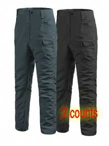 2 Piezas Dos Unidades Pantalones Cargo Tácticos calce equilibrado resalta la silueta corporal de forma natural - humo gris - Ver 1