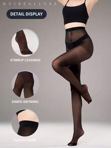 1 par de medias básicas de unicolor adecuadas para la vida diaria de MOIRÉALLURE - Negro - Ver 5