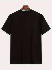 Stylish Summer Men'S Patterned T-Shirts With Short Sleeves For The Summer - Black - View 4