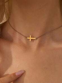 Nooxian Minimalist Chain Necklace - Yellow Gold 9 - View 3