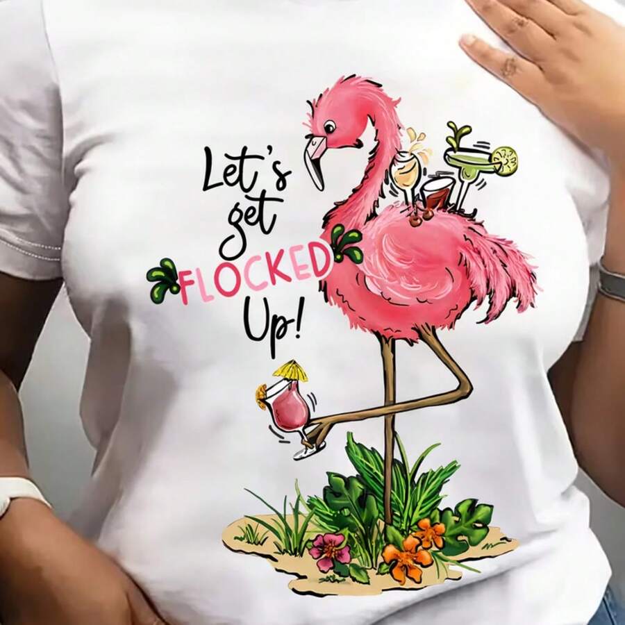 Printed T-Shirt For Men And Women - 白色 - 查看 1