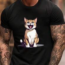 Printed T-Shirt For Men And Women - Black - View 1