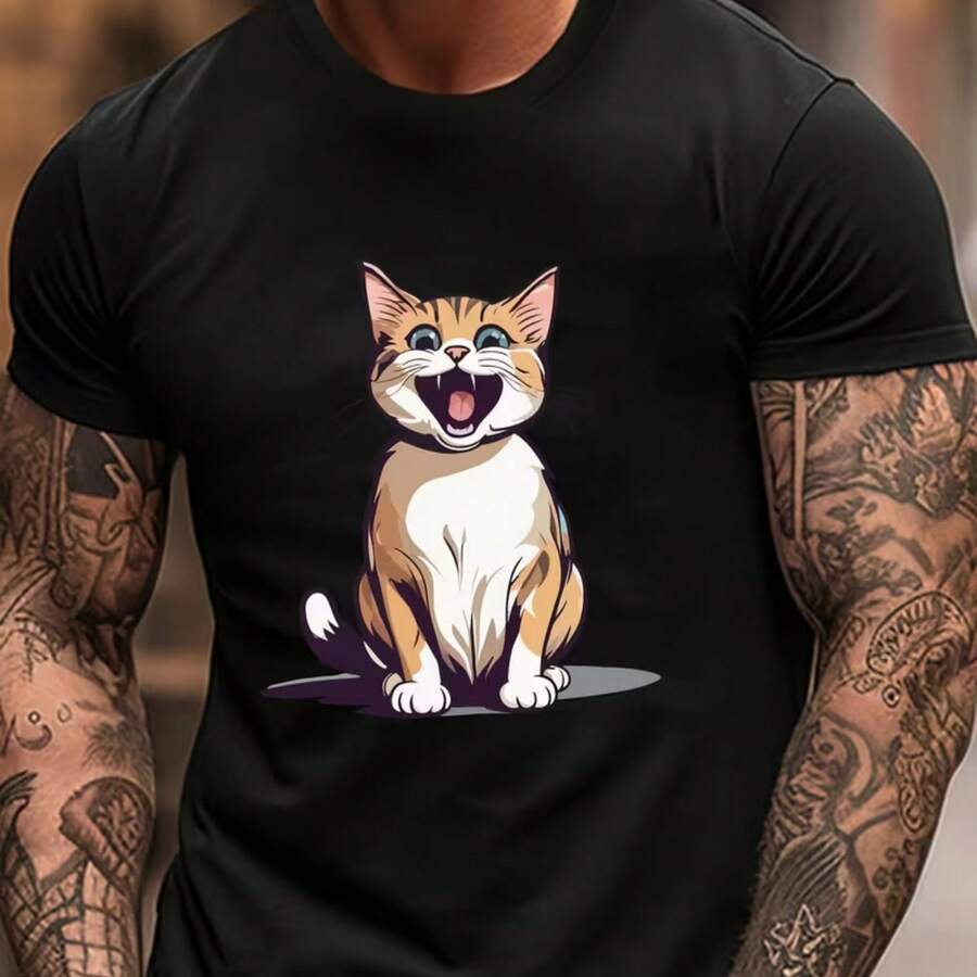 Printed T-Shirt For Men And Women - Black - View 1
