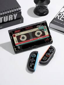 1pc Retro Cassette Tape Pattern Compatible Protective Case For Nintendo Switch 2/Switch NS/Switch OLED, New Generation, Black, TPU Soft Shell, Universal Controller Protective Cover, Switch Accessories, Anti-Drop, Anti-Slip, Scratch-Resistant, Stylish - Multicolor - View 11