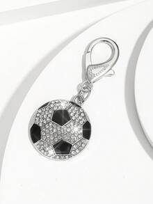 1pc Fashionable European And American Luxurious Creative Versatile World Cup Football Keychain, Suitable For Women's Car Keys, Bags, Decoration And Gifts - Silver - View 3