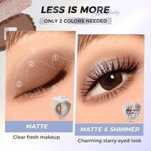 SACE LADY Matte & Shimmer Duo Eyeshadow Easy To Apply Eye Shadow Glitter Long-Lasting Waterproof Smooth Texture Eye Makeup - 01 - View 5