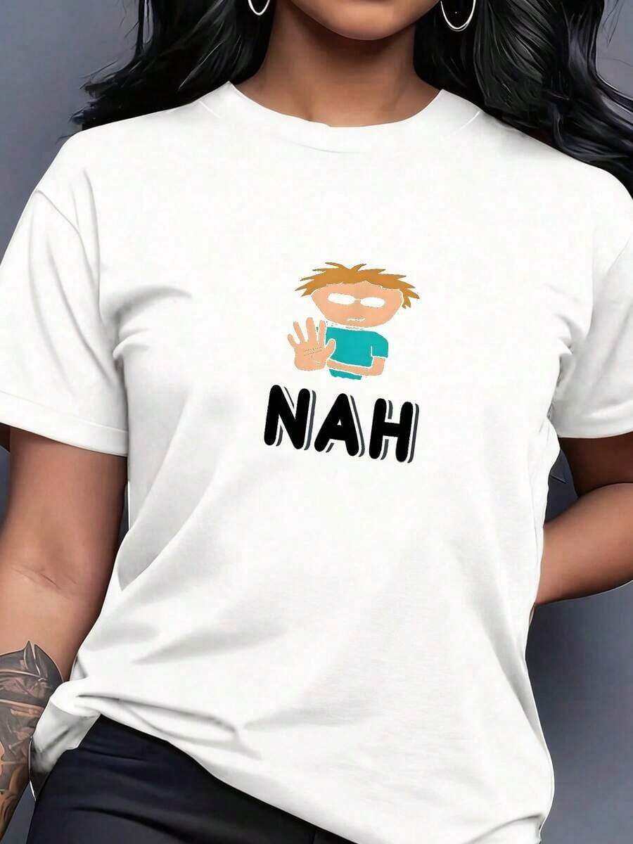 TrendyNah-Camiseta para Uso Diario - Blanco - Ver 1