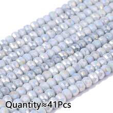 Aproximadamente 41 piezas de cuentas de vidrio rondelle de 6mm de colores variados, materiales para hacer joyas DIY para collares, pulseras, aretes - Cuentas de porcelana teñidas con agua con forma de coche para hacer tú mismo - Ver 16