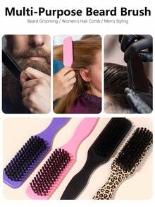 1 pieza Peine suave unisex, Cepillo profesional para barba sin aroma, Cepillo profesional para peinar el cabello, Peine de cerdas de nylon suave, Utilizado para peinar el cabello grueso y rizado en una coleta o moño suave, Utilizado para seccionar y dividir, Juego de peinado, Herramientas de peinado, Accesorios para el cabello, Adecuado como regalo de cumpleaños, regalo del Día de San Valentín, regalo de vacaciones - Multicolor - Ver 4